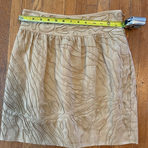 Diane Von Furstenberg Tan Linen Skirt - Picture 2 of 9